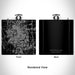 Rendered View of Fort Collins Colorado Map Engraving on 6oz Stainless Steel Flask in Black