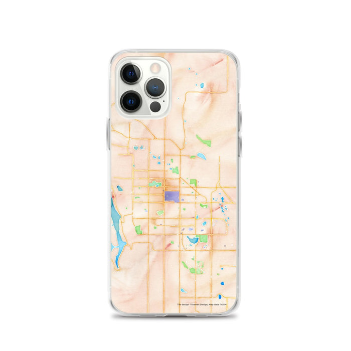 Custom Fort Collins Colorado Map iPhone 12 Pro Phone Case in Watercolor