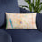 Custom Fort Collins Colorado Map Throw Pillow in Watercolor on Blue Colored Chair