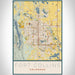 Fort Collins Colorado Map Print Portrait Orientation in Woodblock Style With Shaded Background