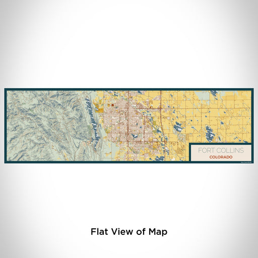 Flat View of Map Custom Fort Collins Colorado Map Enamel Mug in Woodblock