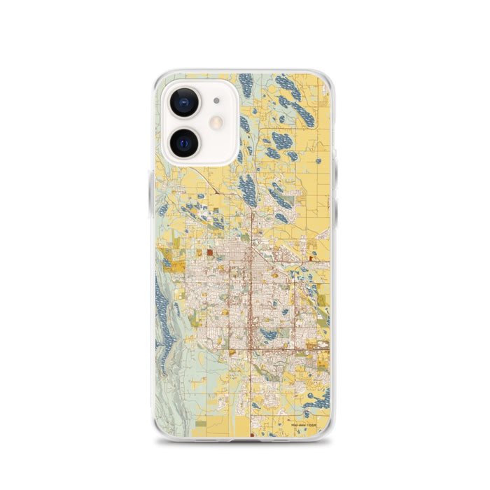 Custom Fort Collins Colorado Map iPhone 12 Phone Case in Woodblock