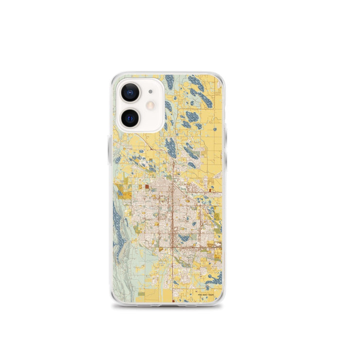 Custom Fort Collins Colorado Map iPhone 12 mini Phone Case in Woodblock