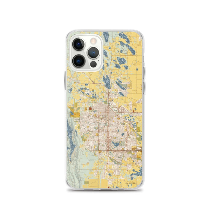 Custom Fort Collins Colorado Map iPhone 12 Pro Phone Case in Woodblock