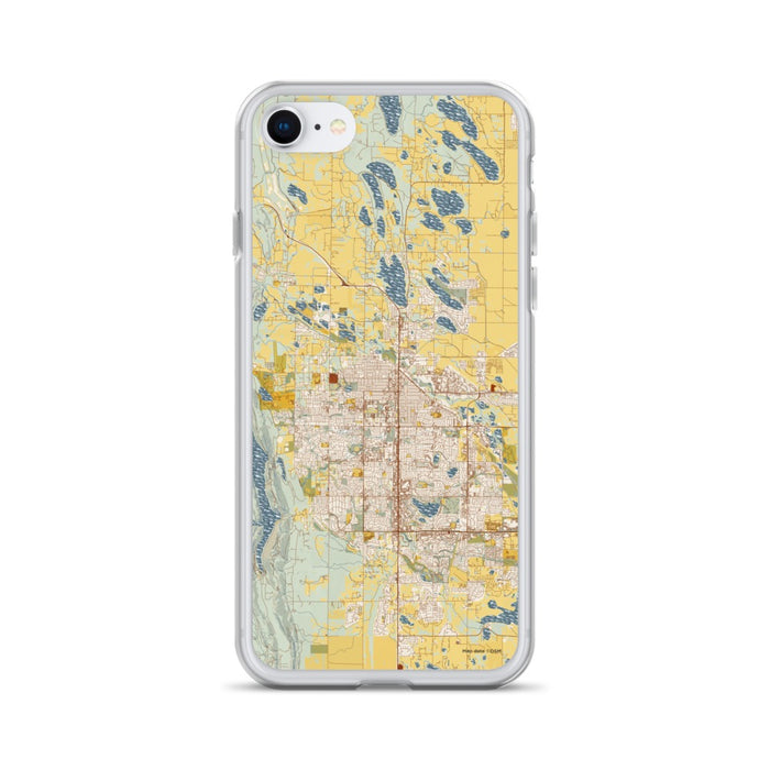 Custom Fort Collins Colorado Map iPhone SE Phone Case in Woodblock