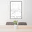 24x36 Fort Drum New York Map Print Portrait Orientation in Classic Style Behind 2 Chairs Table and Potted Plant