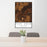 24x36 Fort Drum New York Map Print Portrait Orientation in Ember Style Behind 2 Chairs Table and Potted Plant