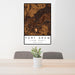 24x36 Fort Drum New York Map Print Portrait Orientation in Ember Style Behind 2 Chairs Table and Potted Plant