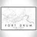 Fort Drum New York Map Print Landscape Orientation in Classic Style With Shaded Background