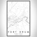 Fort Drum New York Map Print Portrait Orientation in Classic Style With Shaded Background
