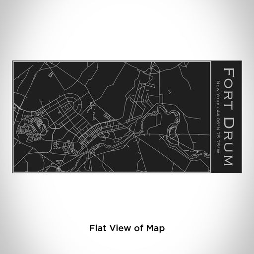 Rendered View of Fort Drum New York Map Engraving on 17oz Stainless Steel Insulated Cola Bottle in Black