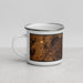 Left View Custom Fort Drum New York Map Enamel Mug in Ember