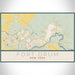 Fort Drum New York Map Print Landscape Orientation in Woodblock Style With Shaded Background