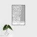 16x24 Fort Lauderdale Florida Map Print Portrait Orientation in Classic Style With Tropical Plant Leaves in Water