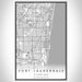 Fort Lauderdale Florida Map Print Portrait Orientation in Classic Style With Shaded Background