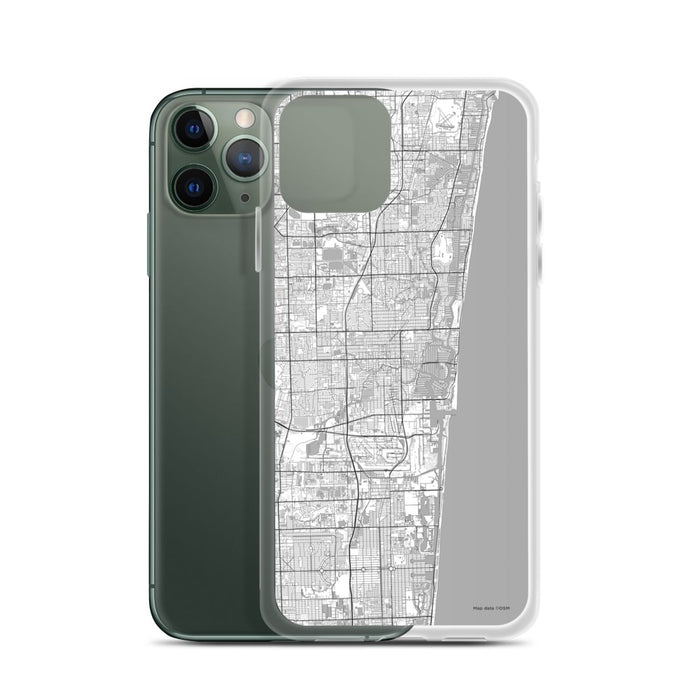Custom Fort Lauderdale Florida Map Phone Case in Classic on Table with Laptop and Plant
