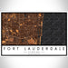 Fort Lauderdale Florida Map Print Landscape Orientation in Ember Style With Shaded Background