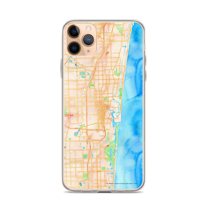 Custom Fort Lauderdale Florida Map Phone Case in Watercolor