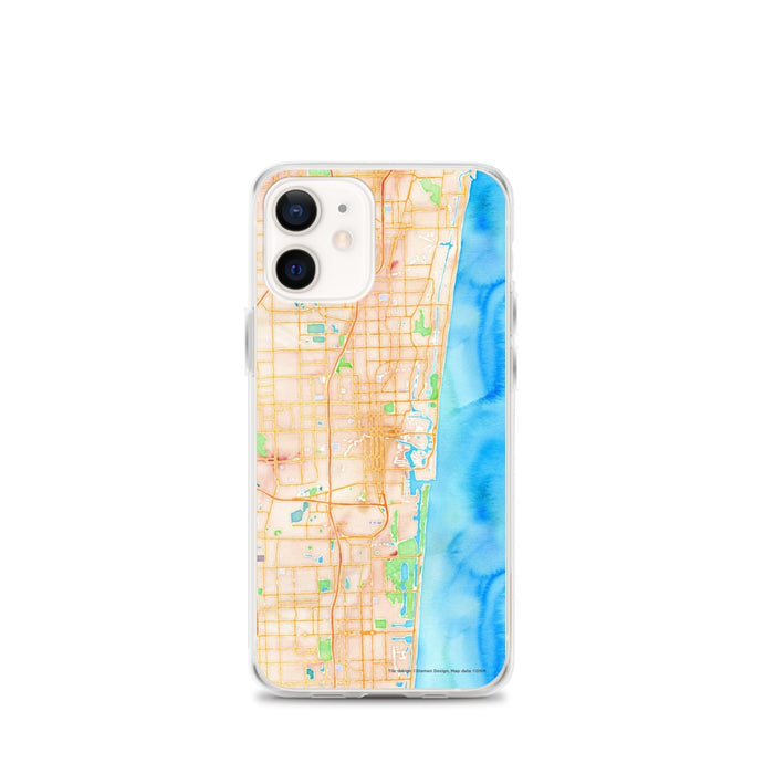 Custom Fort Lauderdale Florida Map iPhone 12 mini Phone Case in Watercolor