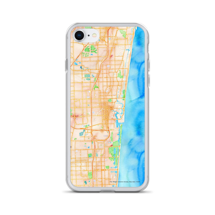 Custom Fort Lauderdale Florida Map iPhone SE Phone Case in Watercolor