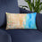 Custom Fort Lauderdale Florida Map Throw Pillow in Watercolor on Blue Colored Chair