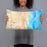 Person holding 20x12 Custom Fort Lauderdale Florida Map Throw Pillow in Watercolor