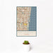 12x18 Fort Lauderdale Florida Map Print Portrait Orientation in Woodblock Style With Small Cactus Plant in White Planter
