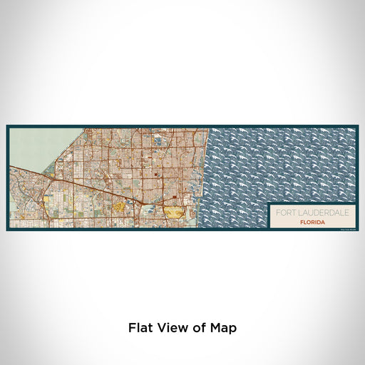 Flat View of Map Custom Fort Lauderdale Florida Map Enamel Mug in Woodblock