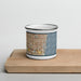 Front View Custom Fort Lauderdale Florida Map Enamel Mug in Woodblock on Cutting Board