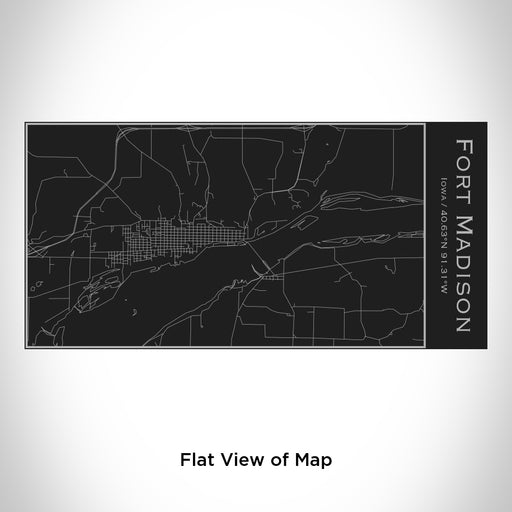 Rendered View of Fort Madison Iowa Map Engraving on 17oz Stainless Steel Insulated Cola Bottle in Black