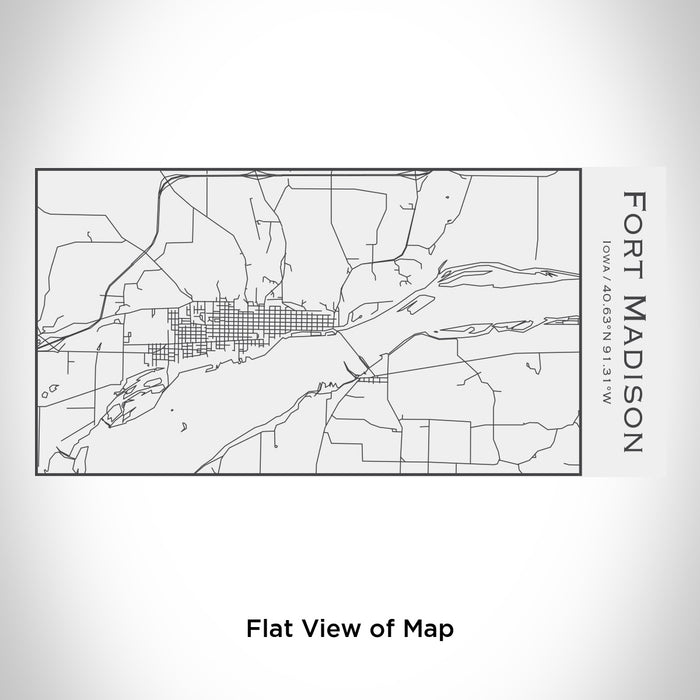 Rendered View of Fort Madison Iowa Map Engraving on 17oz Stainless Steel Insulated Cola Bottle in White