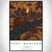 Fort Madison Iowa Map Print Portrait Orientation in Ember Style With Shaded Background