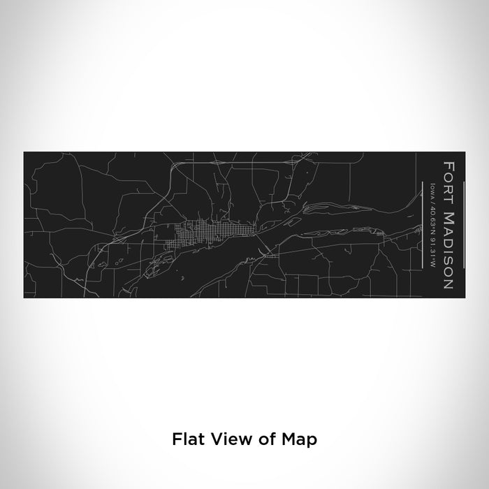Rendered View of Fort Madison Iowa Map Engraving on 10oz Stainless Steel Insulated Cup with Sliding Lid in Black