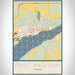 Fort Madison Iowa Map Print Portrait Orientation in Woodblock Style With Shaded Background