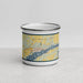 Front View Custom Fort Madison Iowa Map Enamel Mug in Woodblock