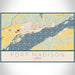 Fort Madison Iowa Map Print Landscape Orientation in Woodblock Style With Shaded Background