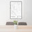 24x36 Fort Mill South Carolina Map Print Portrait Orientation in Classic Style Behind 2 Chairs Table and Potted Plant