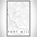 Fort Mill South Carolina Map Print Portrait Orientation in Classic Style With Shaded Background