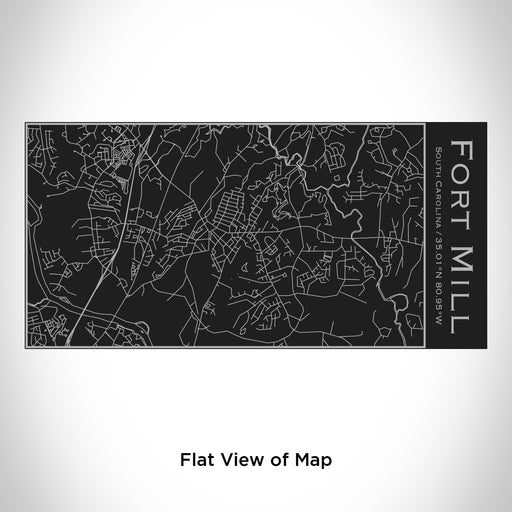 Rendered View of Fort Mill South Carolina Map Engraving on 17oz Stainless Steel Insulated Cola Bottle in Black