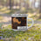Right View Custom Fort Mill South Carolina Map Enamel Mug in Ember on Grass With Trees in Background