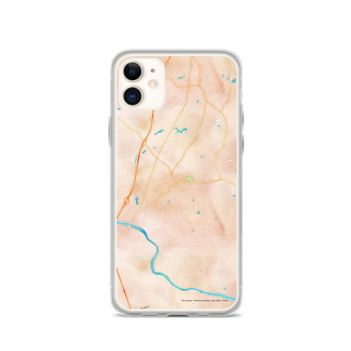 Custom iPhone 11 Fort Mill South Carolina Map Phone Case in Watercolor