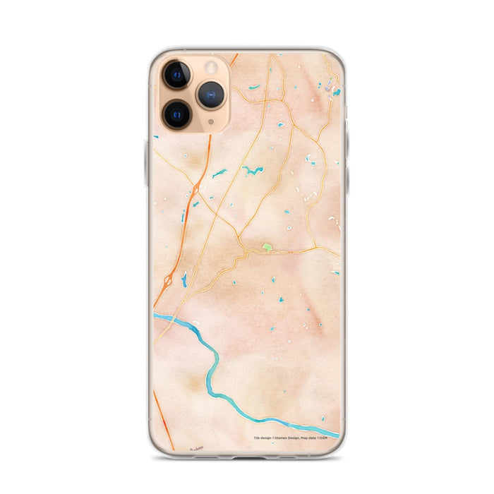 Custom iPhone 11 Pro Max Fort Mill South Carolina Map Phone Case in Watercolor