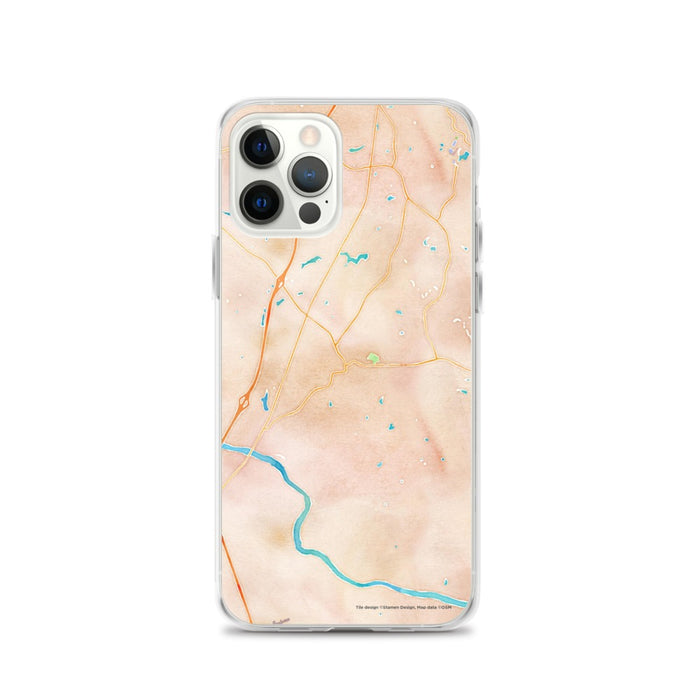 Custom iPhone 12 Pro Fort Mill South Carolina Map Phone Case in Watercolor