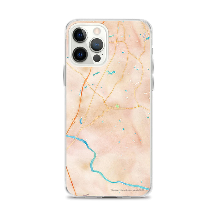 Custom iPhone 12 Pro Max Fort Mill South Carolina Map Phone Case in Watercolor