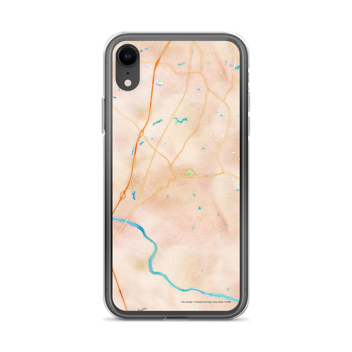 Custom iPhone XR Fort Mill South Carolina Map Phone Case in Watercolor