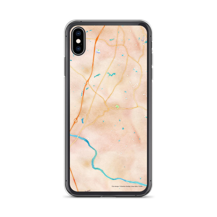 Custom iPhone XS Max Fort Mill South Carolina Map Phone Case in Watercolor