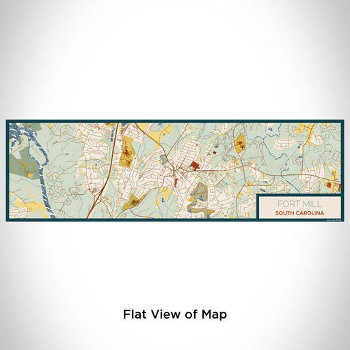 Flat View of Map Custom Fort Mill South Carolina Map Enamel Mug in Woodblock