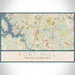 Fort Mill South Carolina Map Print Landscape Orientation in Woodblock Style With Shaded Background