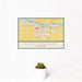 12x18 Fort Morgan Colorado Map Print Landscape Orientation in Woodblock Style With Small Cactus Plant in White Planter