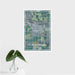 16x24 Fort Morgan Colorado Map Print Portrait Orientation in Afternoon Style With Tropical Plant Leaves in Water
